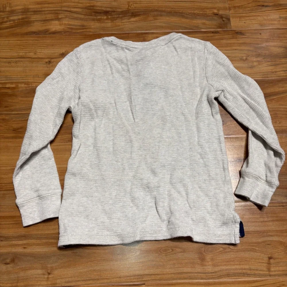 Carter's Henley Cream Shirt Long Sleeve‎ Thermal Top Moose Kids Size 6